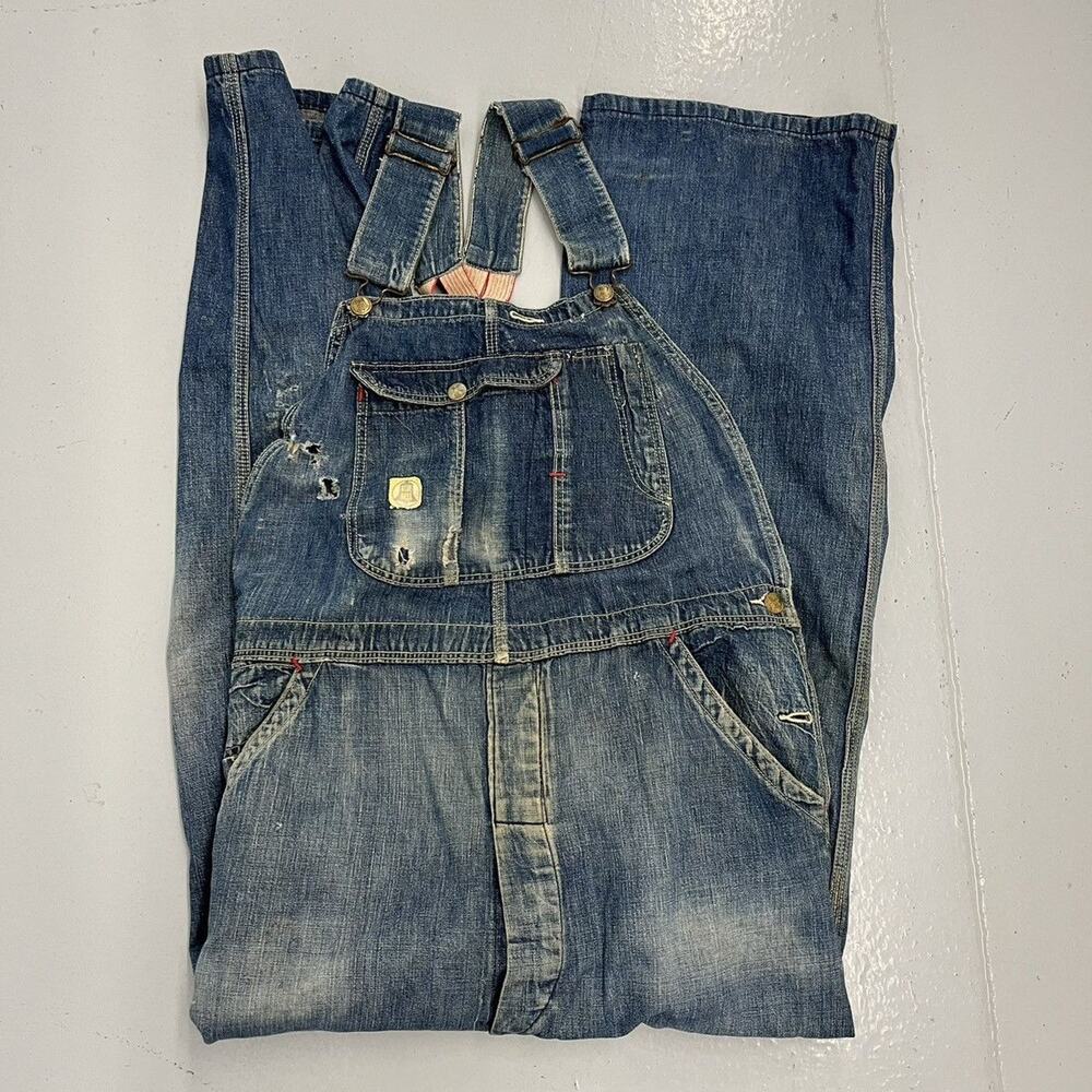 Vintage 50s Blue Bell Blue Sanforized Denim Overalls 36x28 - Picture 1 of 6